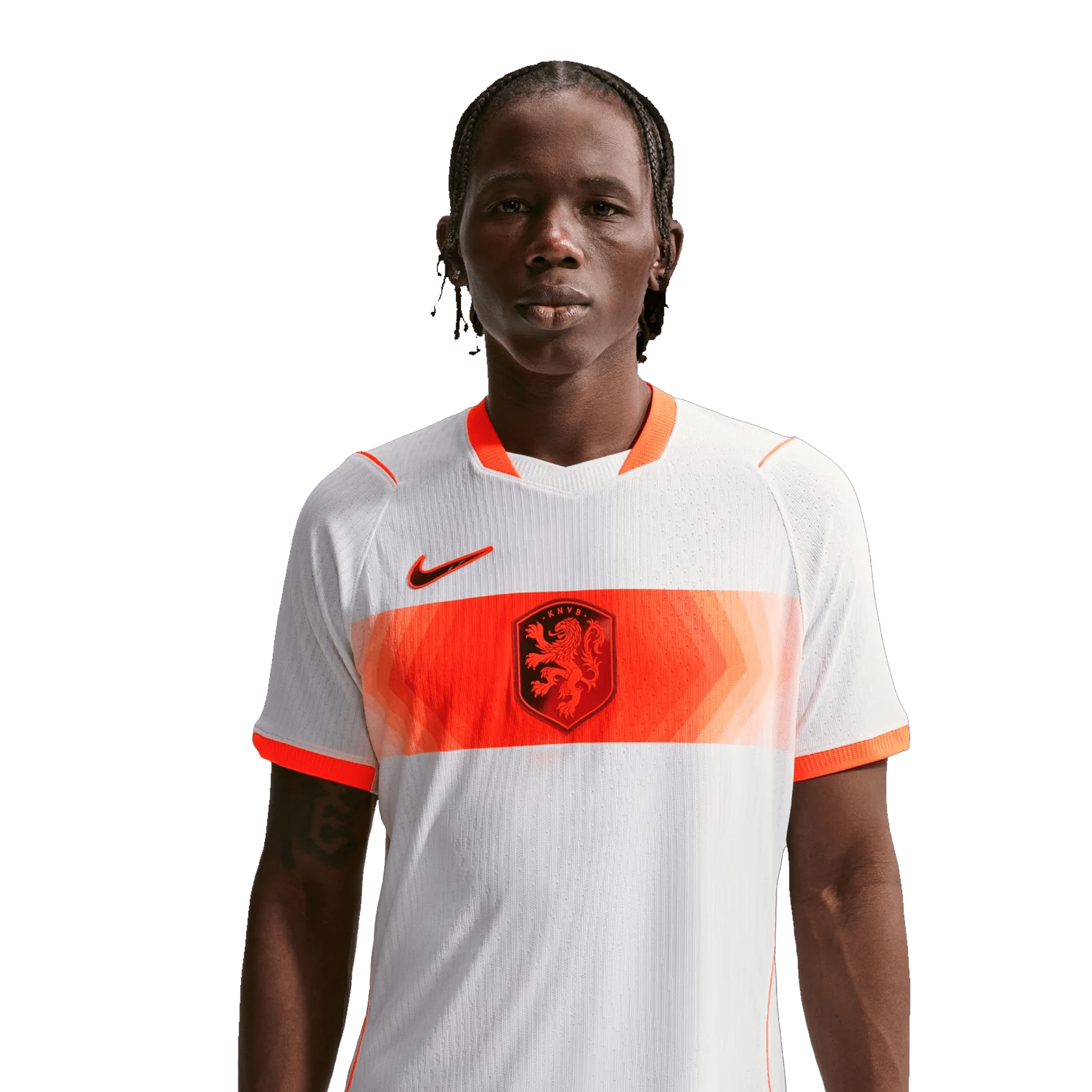 Nike Mens Netherlands Ryan Gravenberch Match Authentic Away Jersey 2026 (White/Hyper Crimson)