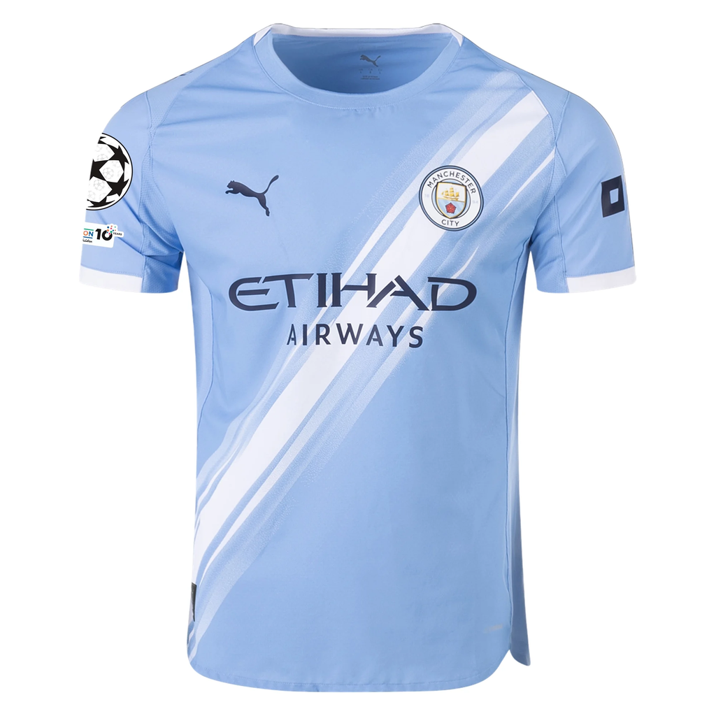 Puma Manchester City Authentic O’ Reilly Home Jersey w/ Champions League Patches 25/26 (Team Light Blue/White)