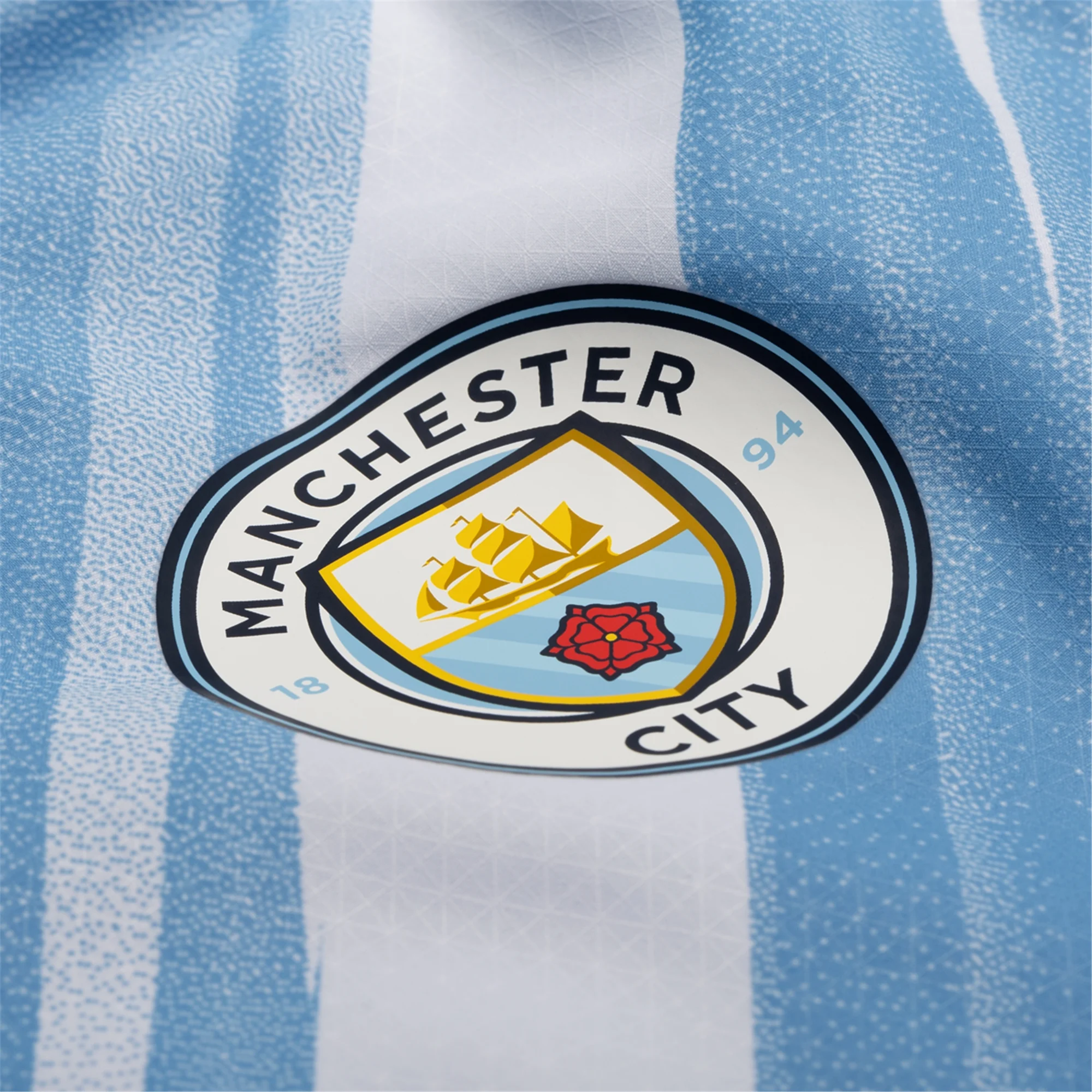 Puma Manchester City Authentic Bobb Home Jersey w/ EPL + No Room For Racism Patches 25/26 (Team Light Blue/White)
